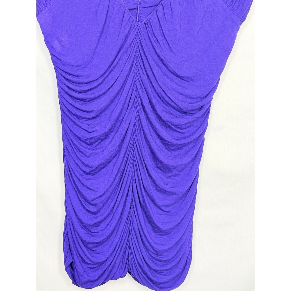 Express Purple Ruched Longline Blouse Top Womens Small Y2K Going Out - Picture 7 of 10